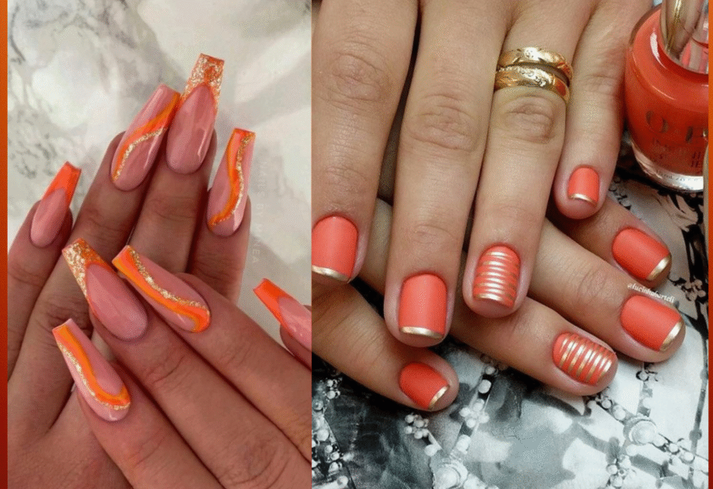 Classy Orange with Golden Tips