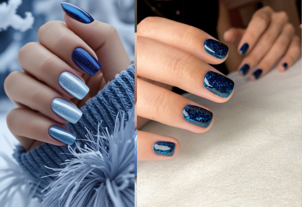 Icy Blue Nails Design